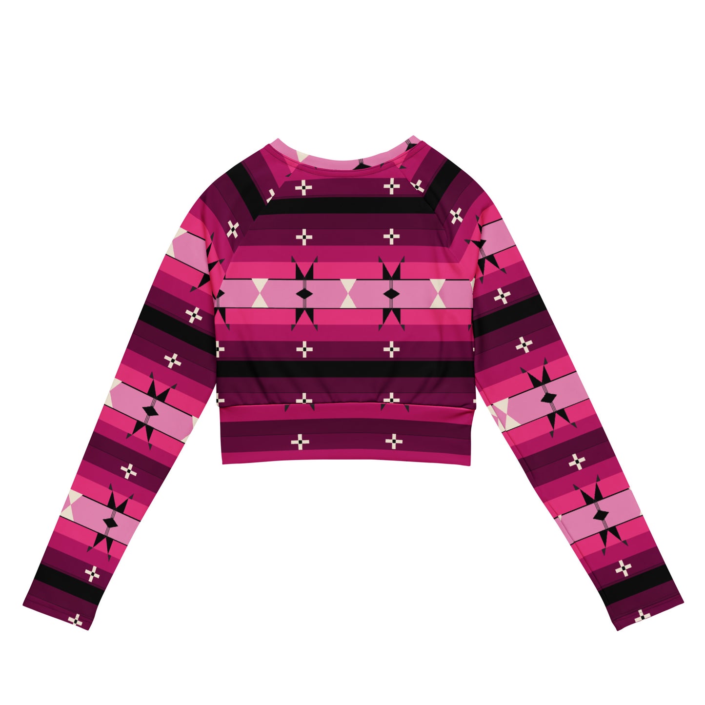 Pink Powwow Long Sleeve Crop Top