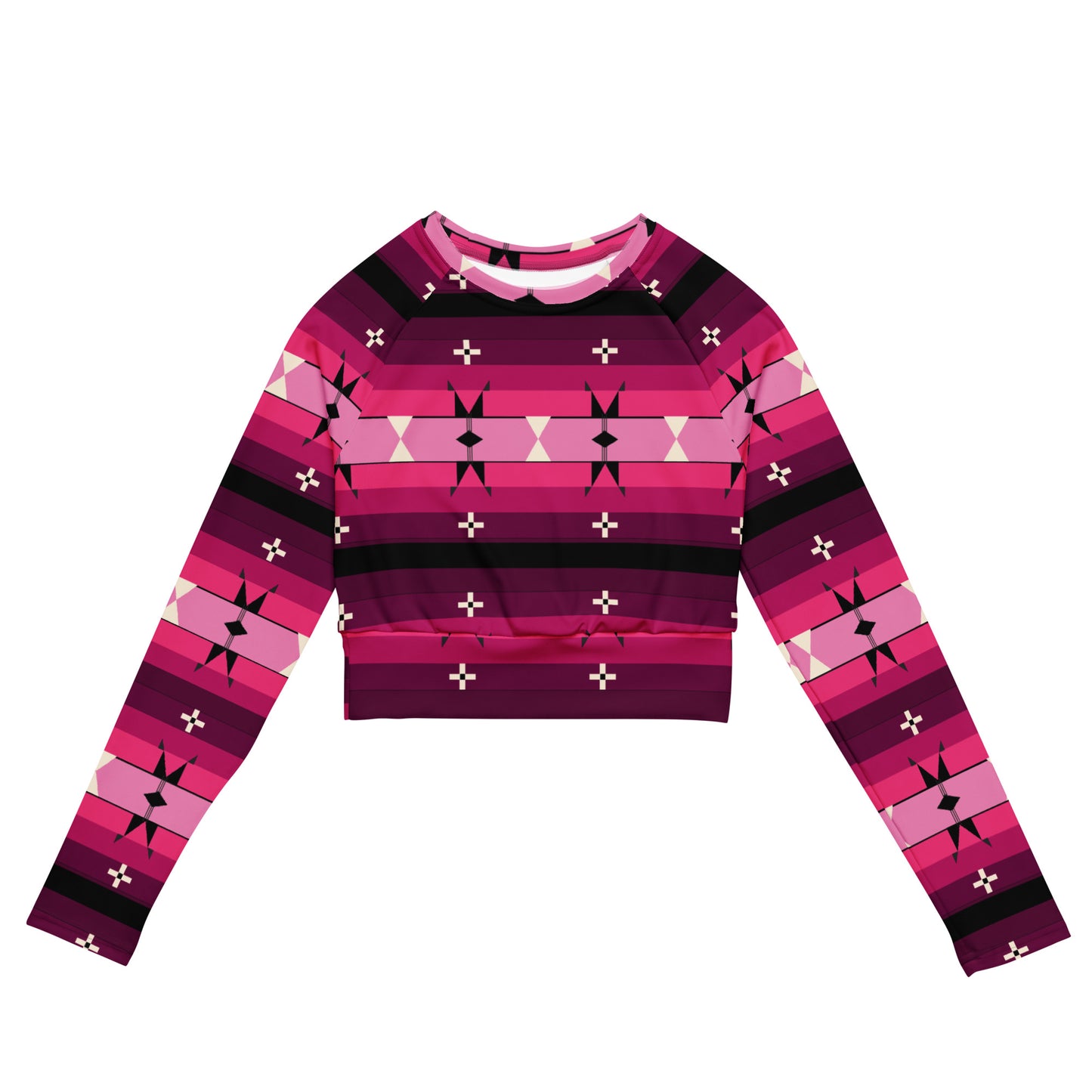 Pink Powwow Long Sleeve Crop Top